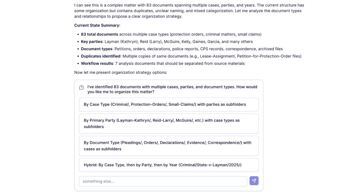 CaseMark Document Organization Interface
