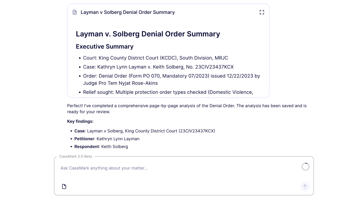 CaseMark AI Assistant - Document Summary